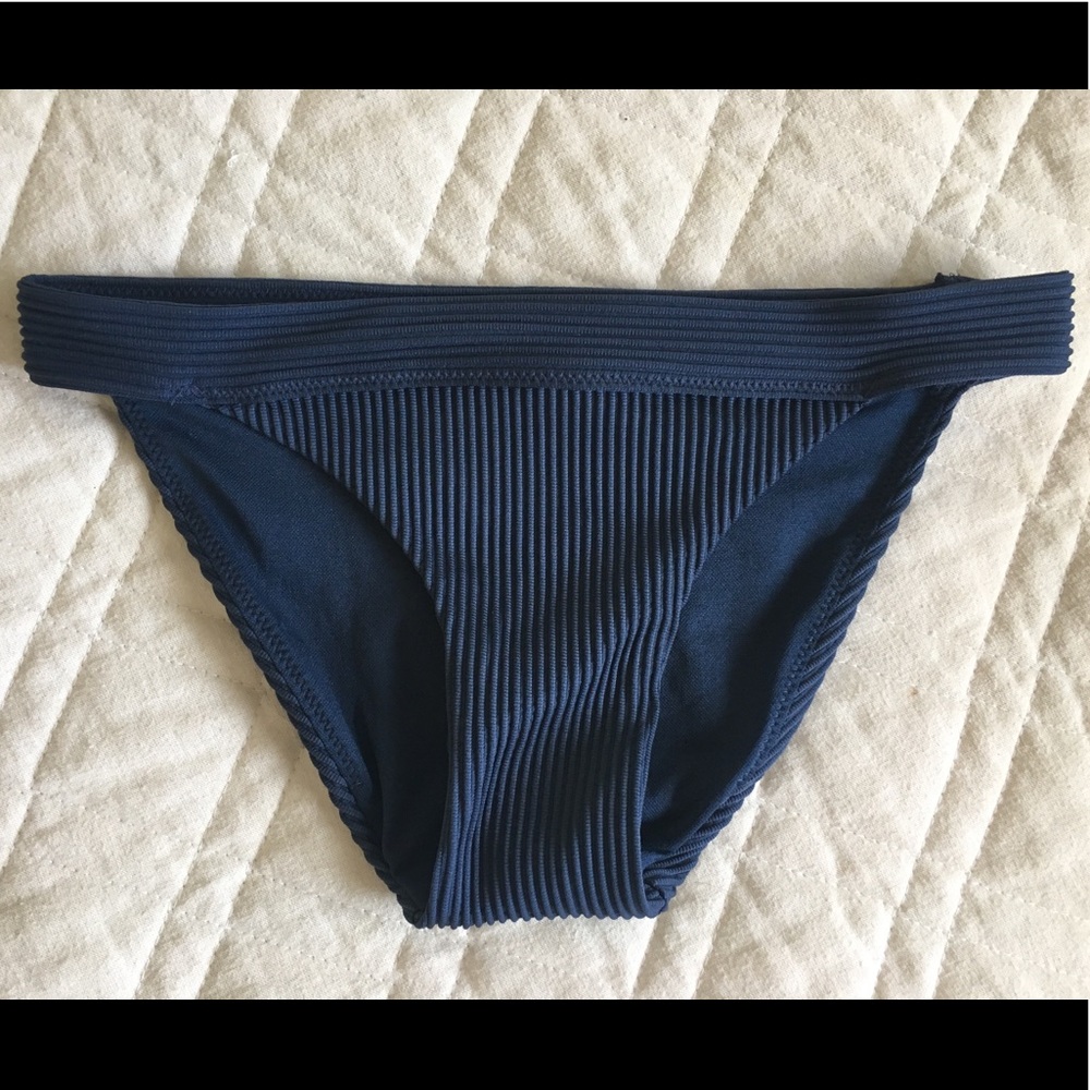 navy blue ribbed bikini bottoms